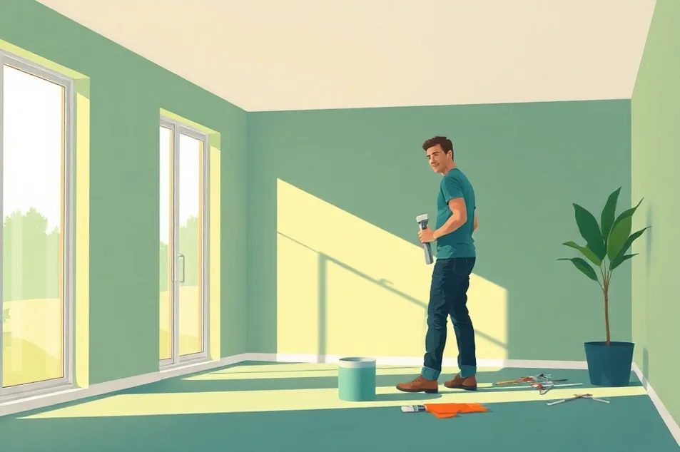 Intérieur rénové après travaux de peinture à Saint-Ouen-l'Aumône